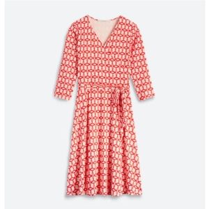 EUC 41 Hawthorne Renesme jersey fans wrap dress Medium orange/pink